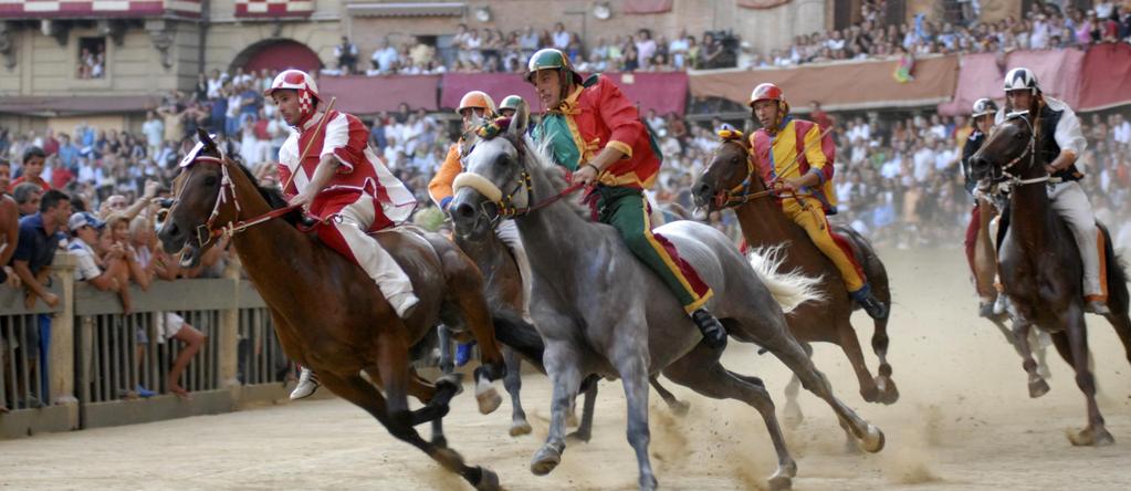 Palio di Siena No other city retains the cultural and civil heritage of the Middle Ages as Siena does. Wandering through its streets is like visiting an open-air museum.