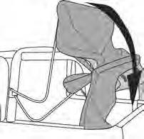 Release the front of the top from the windshield. Fold top toward rear.