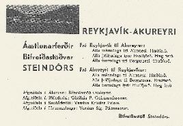 1) Áætlunarferðir póstbíla 1916. 3) Fyrsti farmiði SVR hf. 1932.