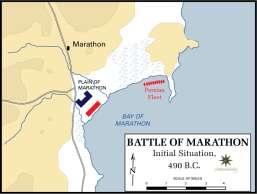 Battle of Marathon The Persians landed at the Plains of Marathon on September 9, 490 For eight days, the two armies faced each other On the ninth