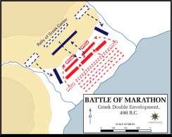 1,000 Plataeans for battle The Athenians surrounded the Persians in a double envelopment Although the Athenians were outnumbered, their spears were