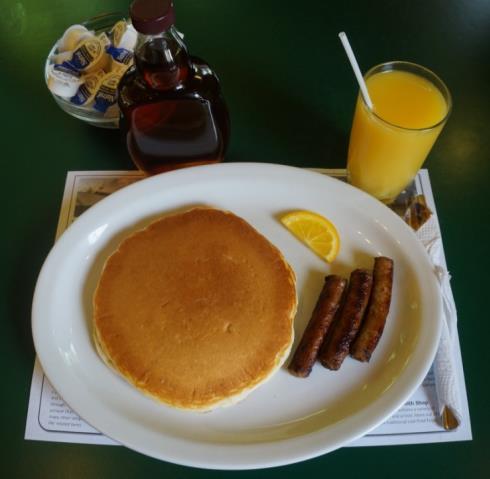 25 (tax & gratuity extra) 1 pancake and 1 maple sausage with coffee, tea, or orange juice Highlander Meal Combo $9.