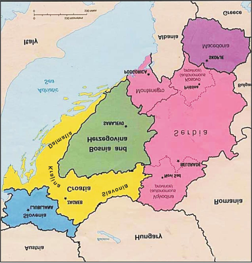 Biv{a Socijalisti~ka Federativna Republika Jugoslavija, prema Ustavu iz 1974, sa {est republika i dve autonomne pokrajine Izvor: