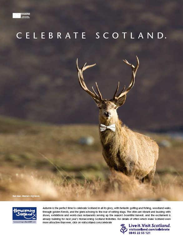 The TV adverts will be accompanied by full page print adverts (example below) carrying a Homecoming Scotland message as we gear up for the Homecoming year in 2009, and will encourage people to