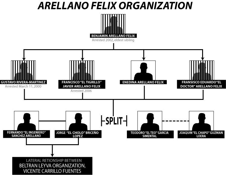 factions. One is led by Fernando El Ingeniero Sanchez Zamora, a nephew of the original Arellano Felix brothers.