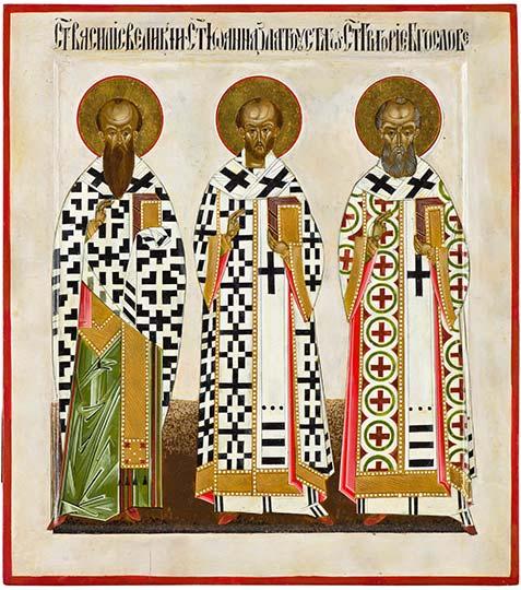 T HE THREE HOLY HIERARCHS (2008) Egg tempera, 24 kt.