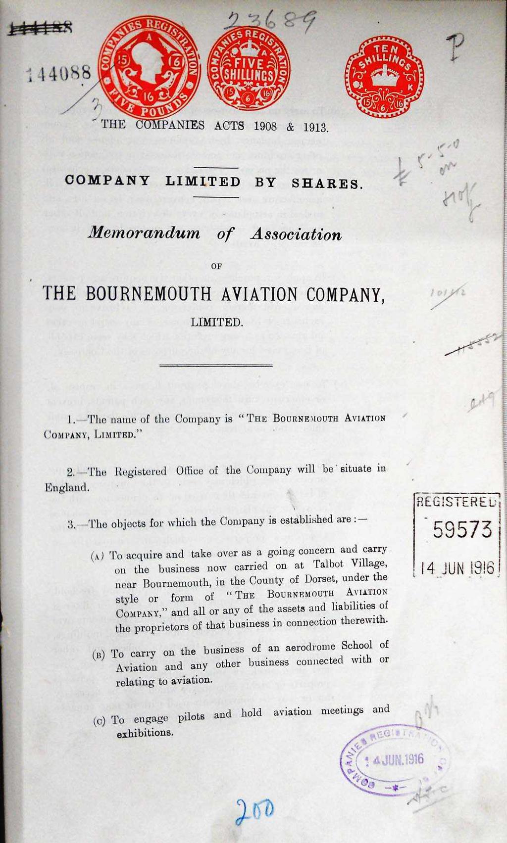 Throughout 1916 the Company was