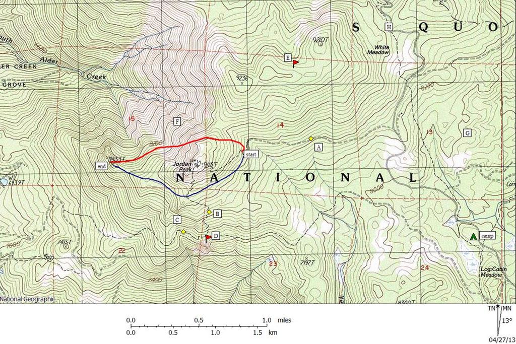 TOPO MAP Describe the conditions at point A. Describe the conditions at point B. Describe the conditions at point C. Describe the conditions in area F.