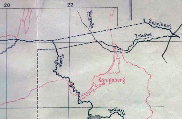 With the new position of Andara near 18 South and the second rule of the German-British contract, these two cartographers showed the two different interpretations.