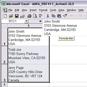 24 MW6 PDF417 ActiveX Manual 5.2.2 Create Multiple Barcodes 1.