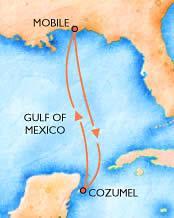 Return Ship: Carnival Elation Ports: Mobile, Cozumel, Mobile.