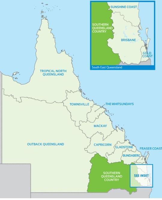 About Southern Queensland Country Destination Description Southern Queensland Country is steeped in provincial heritage and abundant natural splendour.