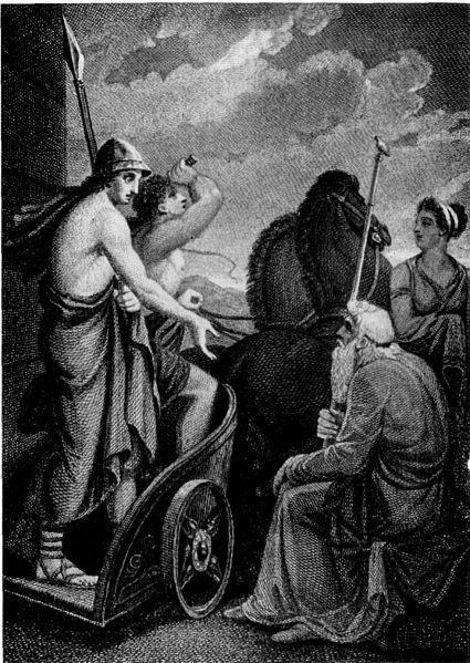 Telemachus leaves King Nestor and Pylos to
