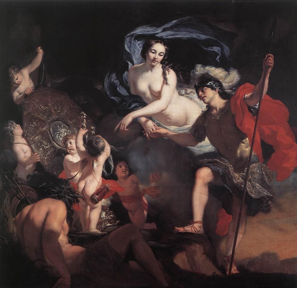 Aphrodite presents Aeneas with a new