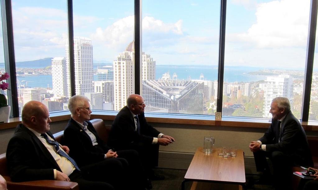 The Mayor of Auckland, Phil Goff, with the Swedish delegation In Christchurch the Chief Executive of Regenerate Christchurch, Ivan Iafeta, gave a comprehensive briefing about the state of play in the