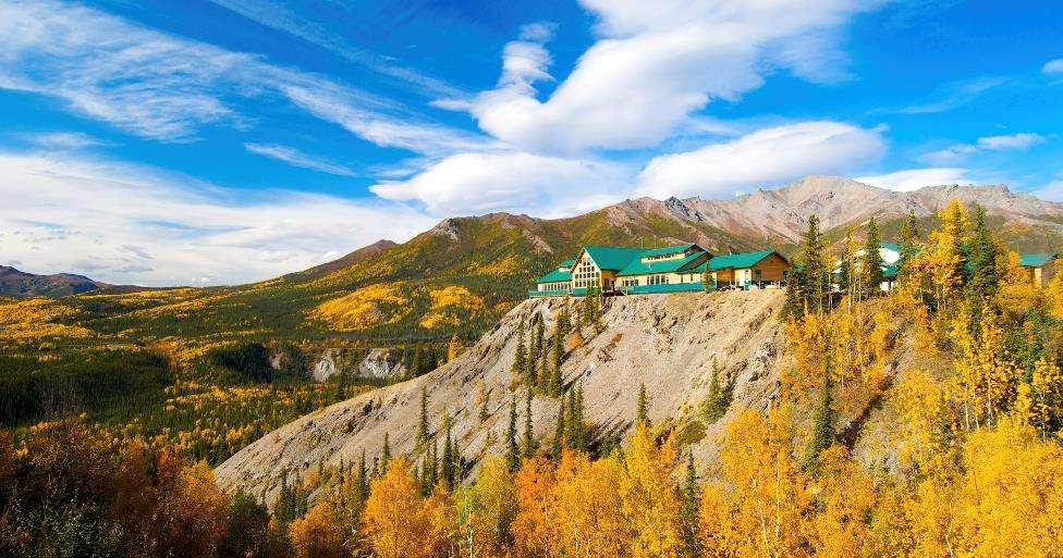 The 166-room hotel offers basic but comfortable accommodations in either private cabins or 300-squarefoot rooms, most with mountain views.