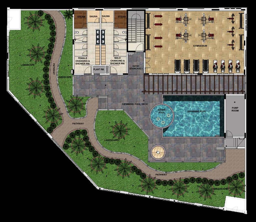 POOLS AND GYMNASIUM FLOOR PLANS MIRACLE GARDEN A Disclaimer: All pictures, plans, layouts, information, data and details included in this brochure are
