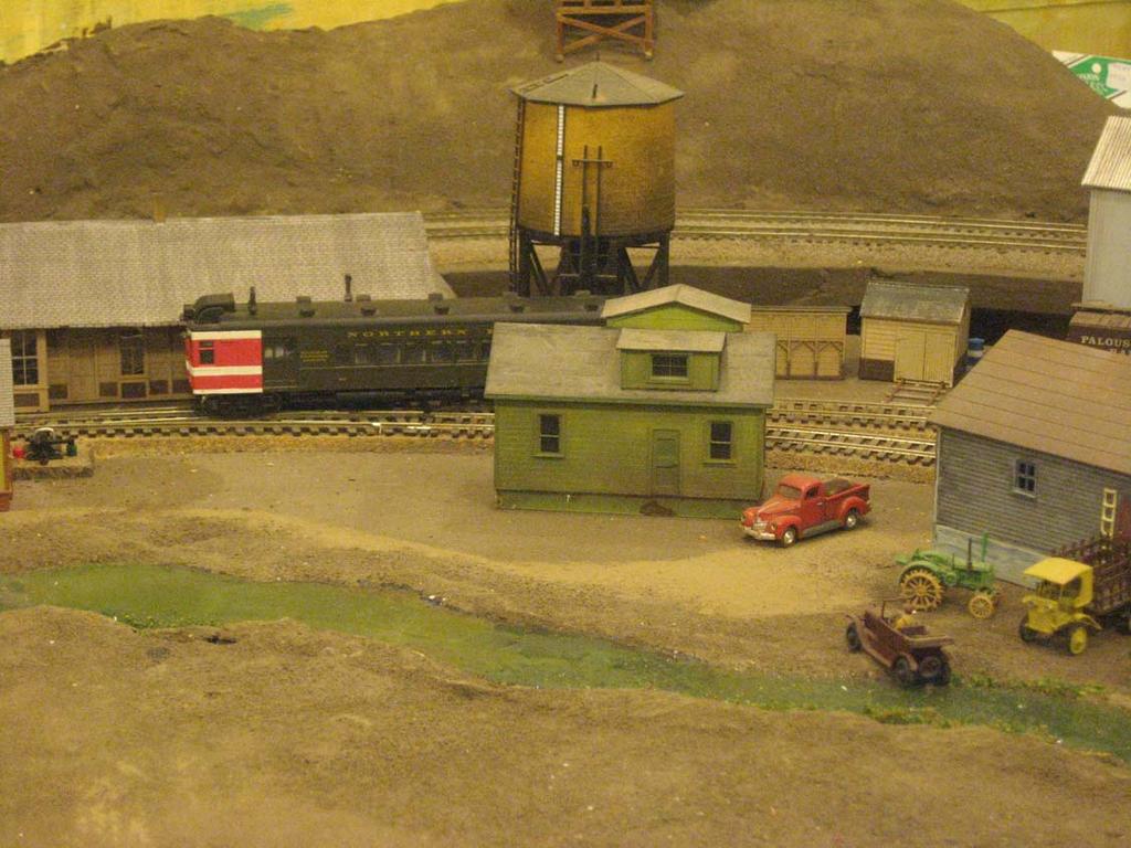 The Palouse Goose, the evening passenger train, stops at the Palouse depot on its way down