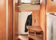 can be divided off Changing room that can be separated from the living area Ceiling-high wardrobe Second wardrobe integrated under rear bed Large transverse rear bed 147 / 138 x 210 cm Very spacious