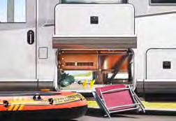 up to 74 cm Huge Jumbo exterior storage space heated with large bus hatch, storage