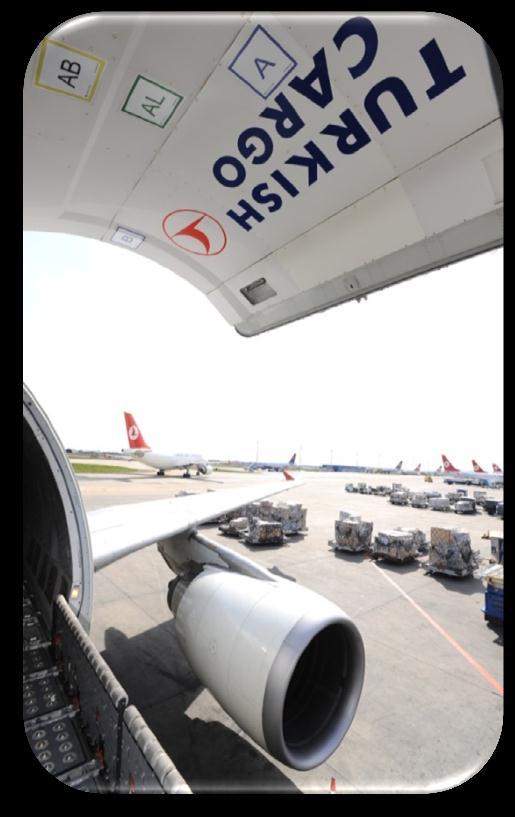 TURKISH CARGO Leading cargo carrier in total export and import cargo in Turkey. As of June 2013, operates 45 destinations with 10 cargo aircraft and 234 destinations with 213 passenger aircraft.