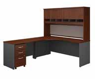 84"H 72W Left Hand Corner Desk with 48W Return, Hutch and Storage SRC088XXSU List Price - $2,133.00 71.10"W x 83.15"D x 72.