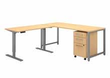 Height Adjustable Standing Desks (con't) 72W Desk with 48W Height Adjustable Return and