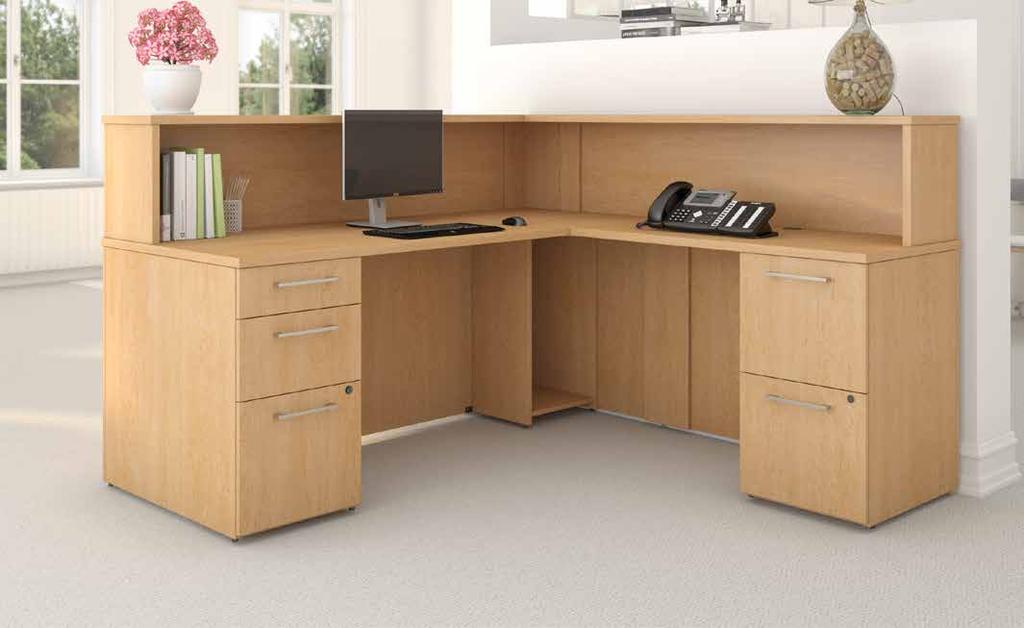 10"H 72W x 36D Bow Front U Shaped Desk with 2 and 3 Drawer Pedestals 300S028XX List Price - $2,903.00 71.02"W x 99.31"D x 29.