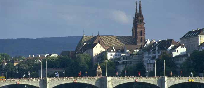 Forum for the Food & Beverage Industry 7 Basel, Switzerland Cathedral of Basel, Switzerland with the river Rhein in the front Basel is situated on the River Rhine and located in the three-country