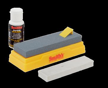 MANUAL SHARPENERS 50821 8" Dual Grit Combination Sharpening Stone 8" stone sharpens larger knives and tools Dual grits in one stone Bonded synthetic materials sharpens knives and tools quickly Coarse
