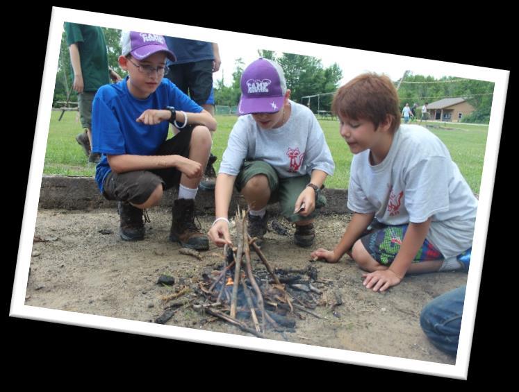 The Camping Outdoor Skills Area offers an exciting program which teaches these special skills and illustrates their usage in everyday life.