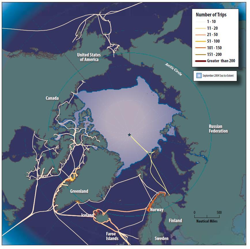*Actual route of Trans-Arctic crossing may pass through Canada, Greenland, Russia, US, Norway and/or Iceland waters or international waters Table 4.1 Arctic Shipping Categories 4.2.