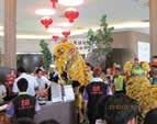 with lion dance performance and