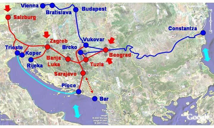 Development of multimodal transport in BiH is strongly dependant on development of railway and inland waterways transport.