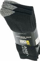 92% Acrylic, 7% Polyester, 1% Spandex. 42 Black PSK29PC One Size WORK SOCKS RMH003 3 pair pack.