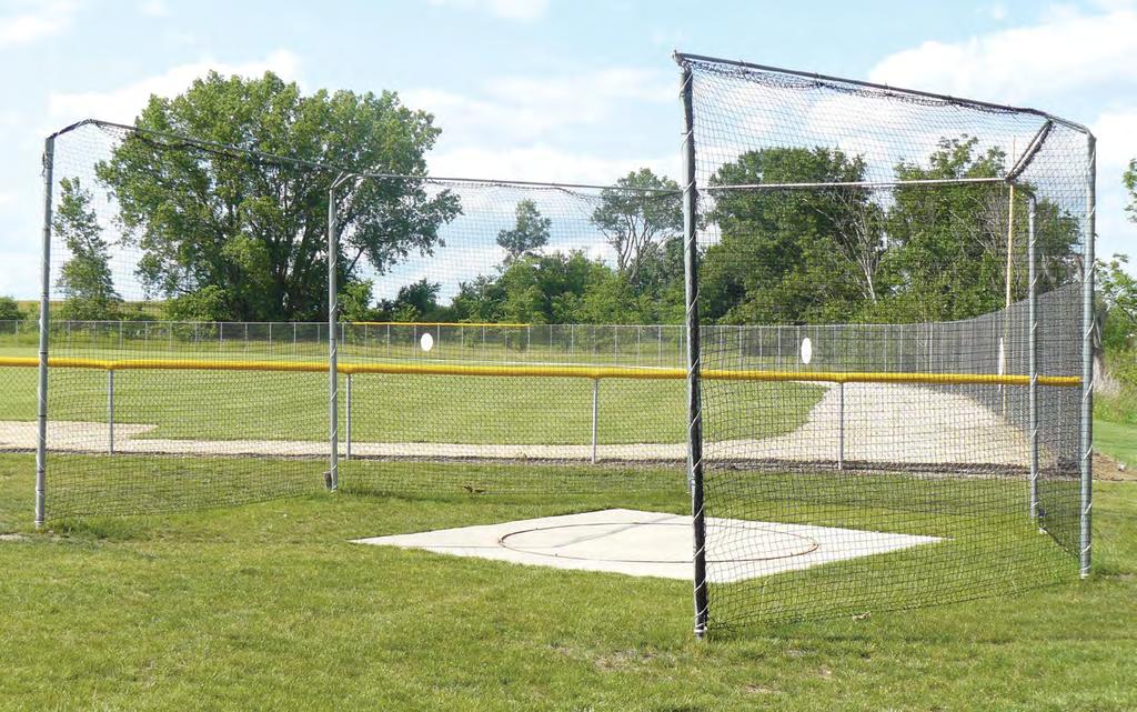 6 7 7 80401 80401 17 4 10 8 Pro-Down High School Discus Cages The High School Pro-Down Discus Cage is available with ground sleeves or ground plates.