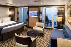 And Ovation of the Seas has yet more firsts, including Family Connected staterooms to cater for larger family groups and Virtual Balconies, these 80-inch screens present Solarium impactful imagery