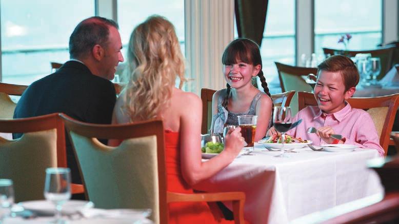 Available on the 6pm seating in the main dining room, Adventure Ocean staff collect kids at 6:45pm. Complimentary.