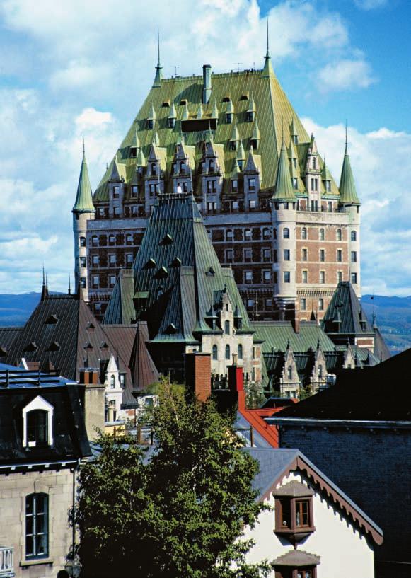 The colors of Autumn erupt; a lighthouse guards the rocky coast; Le Chateau Frontenac rises above the mighty St. Lawrence River in Quebec. and cultural barriers yet united under a common flag.