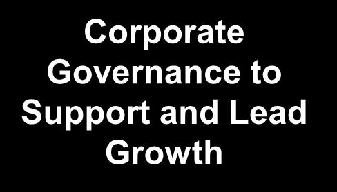Corporate Governance to Support and Lead