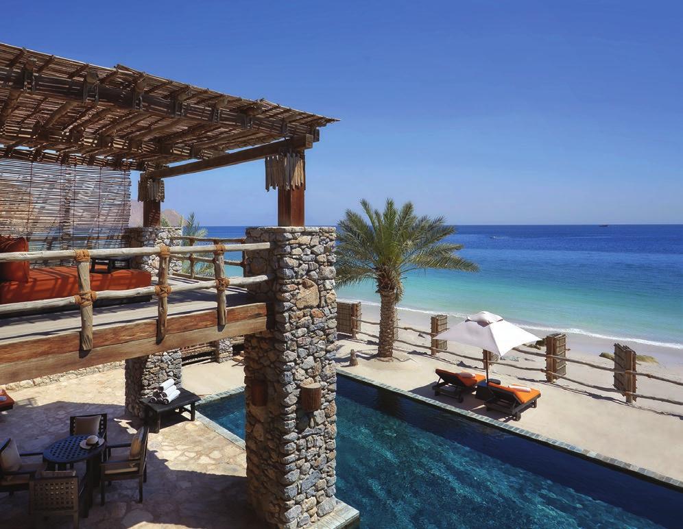 The Private Reserve, Beit Musandam (1 villa) 32,000 sq.ft. (3,000 sq.m.) An oversized infinity-edge pool, 60 ft. (17 m.