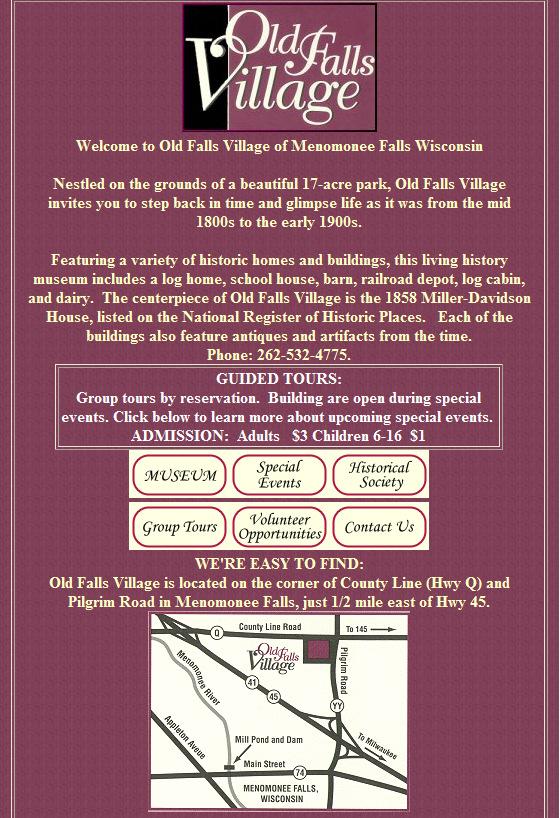 Fall Business Meeting At the Publick House in Old Falls Village, Menonomonee Falls 2:00 PM At the corner of County