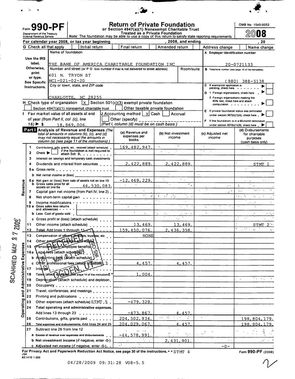 rod N lip 990 -PF Return of Private Foundation OMB No 1545-0052 Form or Section 4947( a)(1) Nonexempt Charitable Trust ^oo^ Department of the Treasury Treated as a Private Foundation Internal Revenue