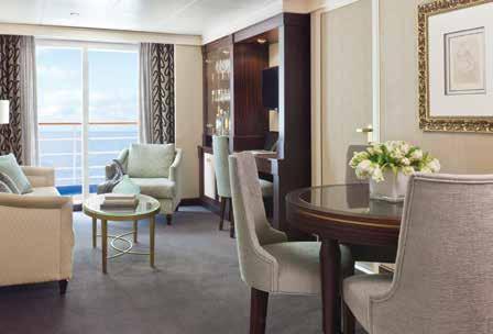 enjoy All suites, nearly all with private balconies voted the best at sea by Condé Nast Traveler European king-size bed or twin bed configurations featuring our exclusive Suite Slumber Bed dressed