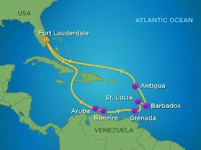 ROYAL CARIBBEAN UNIQUE ITINERARIES FOR 2015/2016 Serenade of the Seas 10 Night Southern Caribbean Cruise Sailing RT from Ft. Lauderdale to Tortola, St. Kitts, Dominica, Antigua and St.