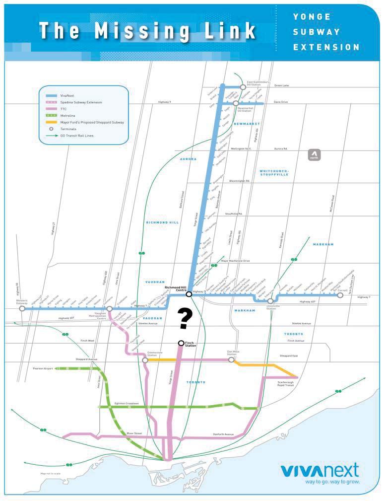 5.4 YONGE NORTH SUBWAY EXTENSION PROGRAM YRRTC continues to work with Metrolinx, the