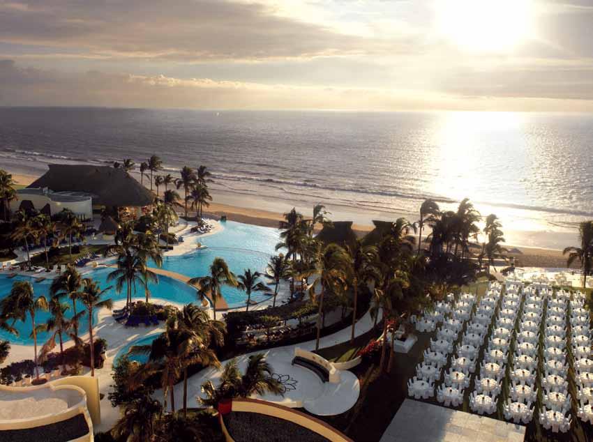 Contact Grand Velas amenities reads like a dream vacation: ocean-view suites, gourmet dining, a legendary spa and adventure packages, which take you swimming with dolphins and zip-line riding through