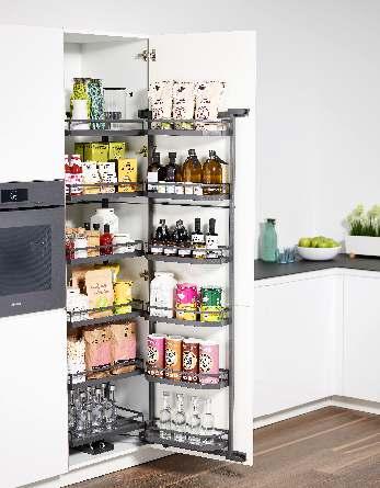 The shelf element on the door is designed to make the best use of available space.