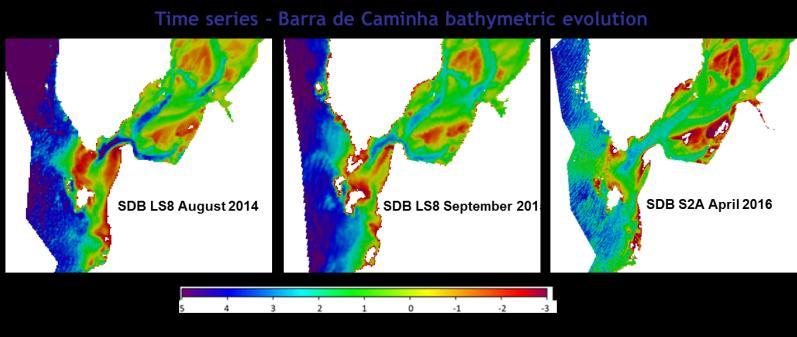 d. Projects Satellite Derived Bathymetry Since 2015, Portuguese Hydrographic Institute has been performing some studies in