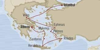 europe Greek Isles Getaway istabul to ATHENS 8 days Sep 27, 2015 Riviera 2 for 1 Cruise fares day port arrive depart Sep 27 Istabul, Turkey Embark 1 pm 5 pm Sep 28 Volos, Greece Noo
